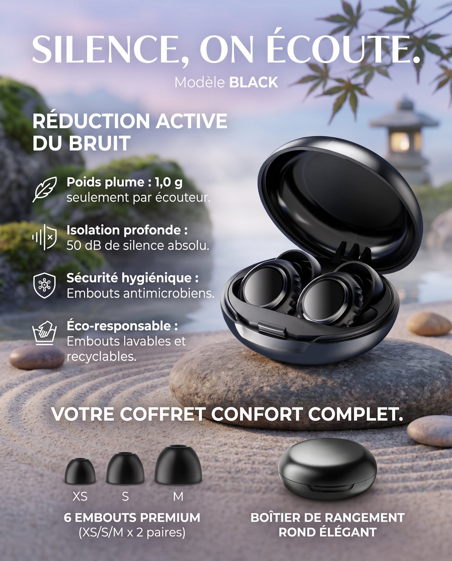 Bouchons d'Oreilles Anti-Bruit Réutilisables : Protection Auditive pour Sommeil, Voyages & Concerts