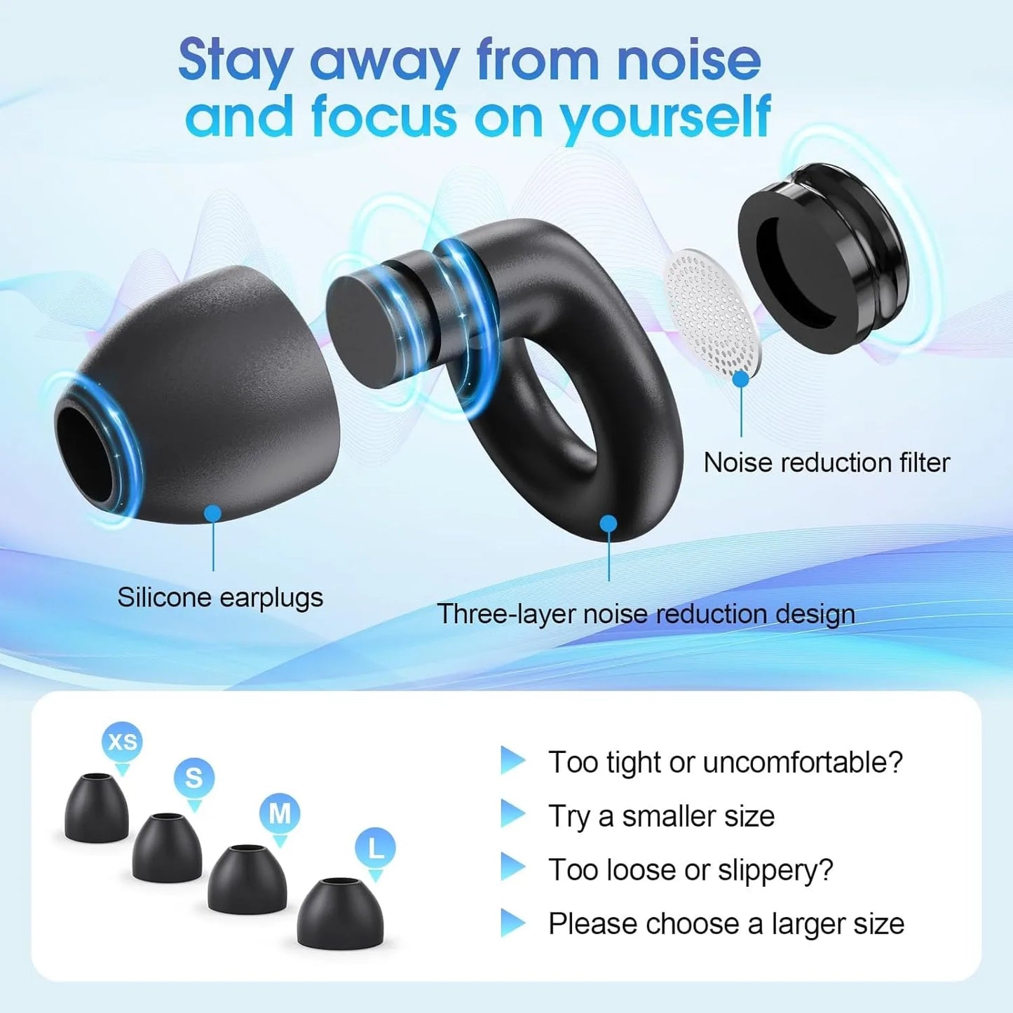 Bouchons d'Oreilles Anti-Bruit en Silicone : Sommeil, Anti-Ronflement & Moto
